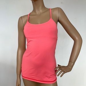 Lululemon Coral spunky Striped Y Flow Tank Top Yoga Gym Workout 6